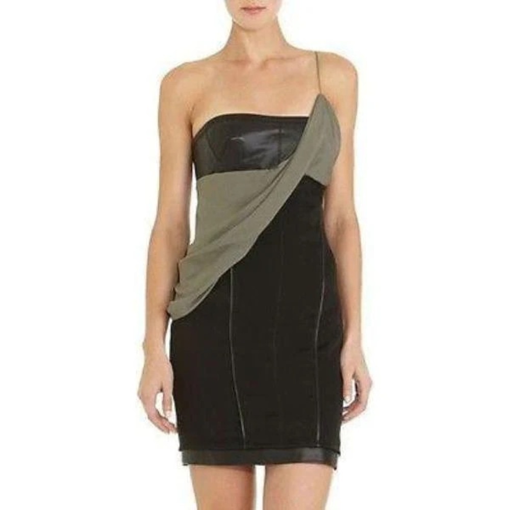 ALEXANDER WANG fitted runway dress with leather sash size 6